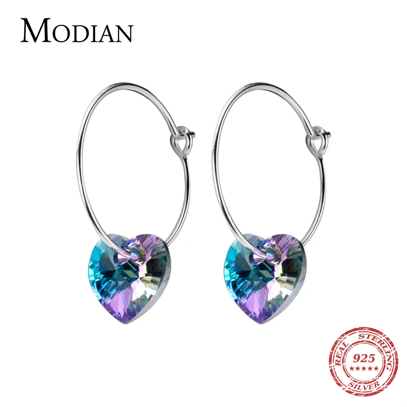 Modian Sparkling Blue Crystal Swing Hoop Earrings For Women Classic Heart 925 Sterling Silver Luxury Jewelry Female Accessories
Modian Sparkling Blue Crystal Swing Hoop Earrings For Women Classic Heart 925 Sterling Silver Luxury Jewelry Female Accessories