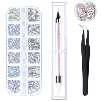 Nail Art Set 1 Box AB Color Nail Rhinestone with Tweezers and Dot Pens Crystals Nail Art 3D Decoration AB Crystals TLS
Nail Art Set 1 Box AB Color Nail Rhinestone with Tweezers and Dot Pens Crystals Nail Art 3D Decoration AB Crystals TLS