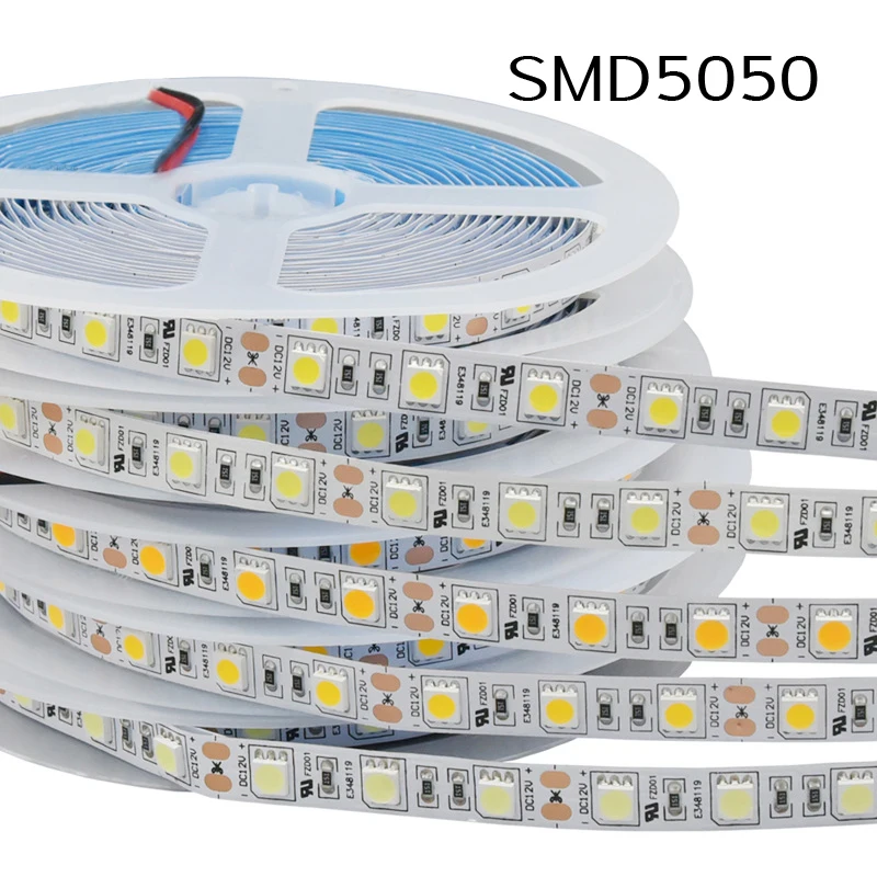 

12V LED Strip Light 5m 10m 15m 20m 50m SMD 5050 300 LEDs Pixels 2835 Diode Tape RGB White LED Ribbon Flexible Lights Home Decor