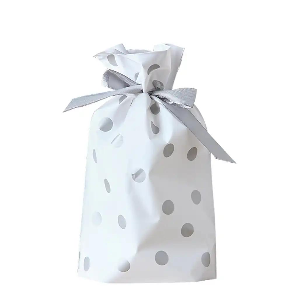 small gift bag ribbon drawstring santa claus christmas gift bag