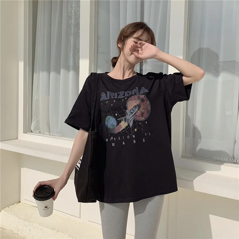 Women Round Collar Summer Retro Cartoon T-Shirt Print Loose Short Sleeve Casual Simple Wild T-Shirt
Women Round Collar Summer Retro Cartoon T-Shirt Print Loose Short Sleeve Casual Simple Wild T-Shirt
