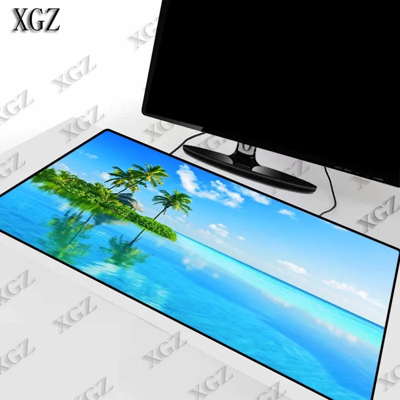 

XGZ Tree, Sea, Cloud Scenery Gaming Large Mousepad Gamer Big Computer Mouse Mat Office Desk Keyboard Pad for CSGO DOTA Game