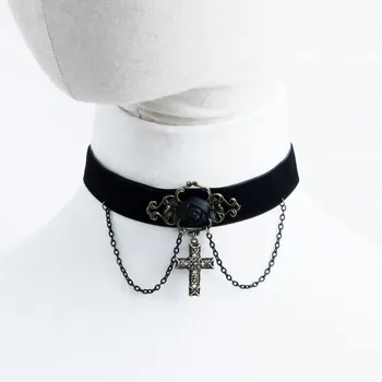Gothic Cross Shape Punk Collar Goth Vintage Cross Leather Collar Choker Necklace Leather Chest Gift Prop Drop Ship
Gothic Cross Shape Punk Collar Goth Vintage Cross Leather Collar Choker Necklace Leather Chest Gift Prop Drop Ship