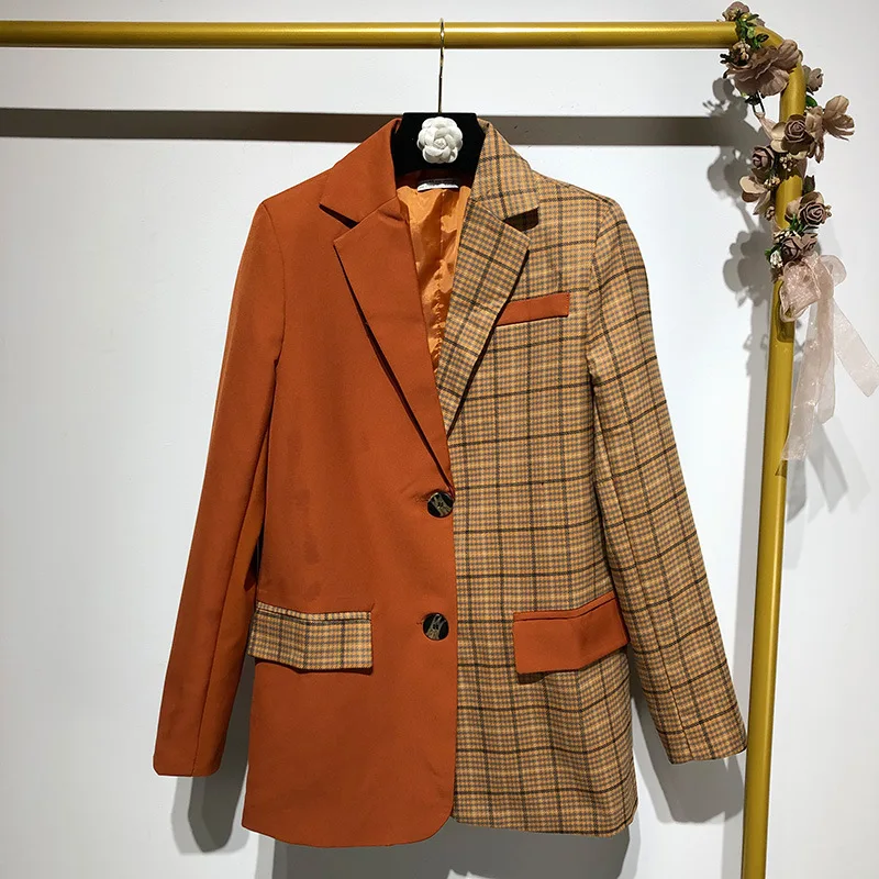 Br14 Sense of Design Online Celebrity Joint Plaid Long Sleeve Suit Women's 2019 Spring And Autumn Loose Silhouette Suit Coat Fas
Br14 Sense of Design Online Celebrity Joint Plaid Long Sleeve Suit Women's 2019 Spring And Autumn Loose Silhouette Suit Coat Fas