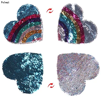 Cartoon Sequin Reversible Patches Unicorn Heart Patch Sew On Embroidered Patches For Clothes Stripes Stickers Kids Applique DIY
Cartoon Sequin Reversible Patches Unicorn Heart Patch Sew On Embroidered Patches For Clothes Stripes Stickers Kids Applique DIY