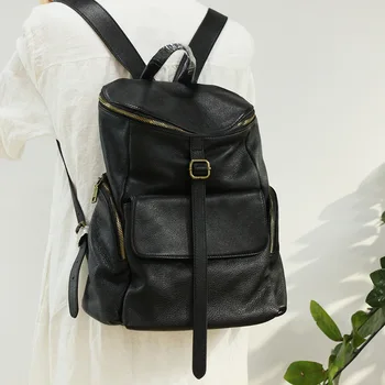 High Quality New Fashion Black Genuine Leather Women Backpack For Girl Real Skin Female Shoulder Bags School Style Book Backpack
High Quality New Fashion Black Genuine Leather Women Backpack For Girl Real Skin Female Shoulder Bags School Style Book Backpack