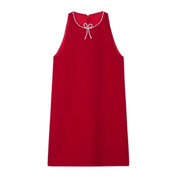 Brand Fashion Women High-end Luxury Elegant Ladies Pearl Bow Sleeveless Dress
Brand Fashion Women High-end Luxury Elegant Ladies Pearl Bow Sleeveless Dress