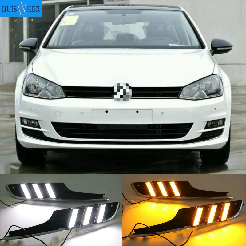 2 шт. для Volkswagen Golf 7 MK7 2013-2016 желтый сигнал поворота светодиодные дневные ходовые огни водонепроницаемые 12 В автомобильная лампа DRL
2 шт. для Volkswagen Golf 7 MK7 2013-2016 желтый сигнал поворота светодиодные дневные ходовые огни водонепроницаемые 12 В автомобильная лампа DRL