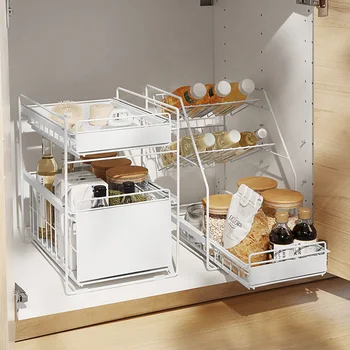 Wrought Iron Drawer Kitchen Storage Rack Household Double-layer Sink Rack Cabinet Storage Rack Multi-function Finishing Shelf
Wrought Iron Drawer Kitchen Storage Rack Household Double-layer Sink Rack Cabinet Storage Rack Multi-function Finishing Shelf