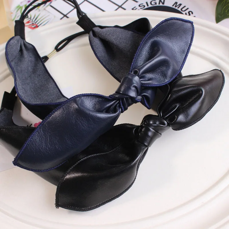 Korean Handmade PU Leather Bow Hairbands Girls Middle Knotted Headbands Elastic Fur Headband Head Hoop Women Hair Accessories
Korean Handmade PU Leather Bow Hairbands Girls Middle Knotted Headbands Elastic Fur Headband Head Hoop Women Hair Accessories