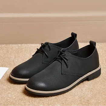 2020 Autumn Women's Shoes Vintage British Style Cow Split Leather Round Toe Female Flats Shoe 
2020 Autumn Women's Shoes Vintage British Style Cow Split Leather Round Toe Female Flats Shoe
