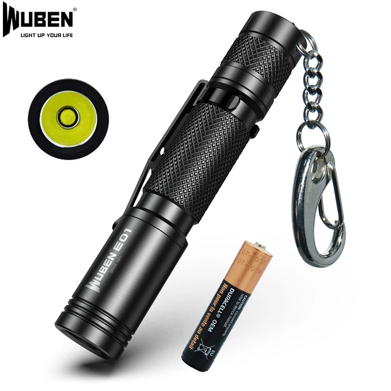 WUEBN E01 Mini Keychain Flashlight LED Light CREE XP-G3 Utilized Torch IP68 Waterproof Light Outdoor Mini AAA Battery Flashlight
WUEBN E01 Mini Keychain Flashlight LED Light CREE XP-G3 Utilized Torch IP68 Waterproof Light Outdoor Mini AAA Battery Flashlight