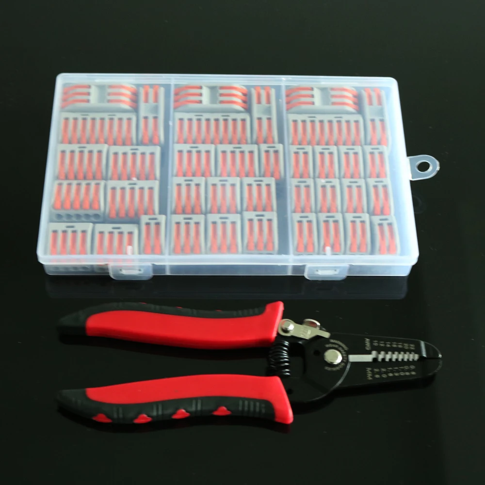 Фото 37pcs/box PT 212 213 214 215 218 2-2 3-3 2 3 pin mini fast wire Connectors Universal Terminal PP with cutting stripping Tool | Электроника