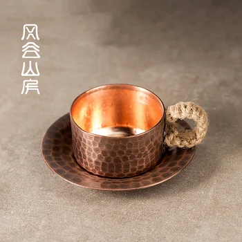 Hand hammered red copper teacup household heat-resistant thickened individual coffee tea milk cup saucer set
Hand hammered red copper teacup household heat-resistant thickened individual coffee tea milk cup saucer set
