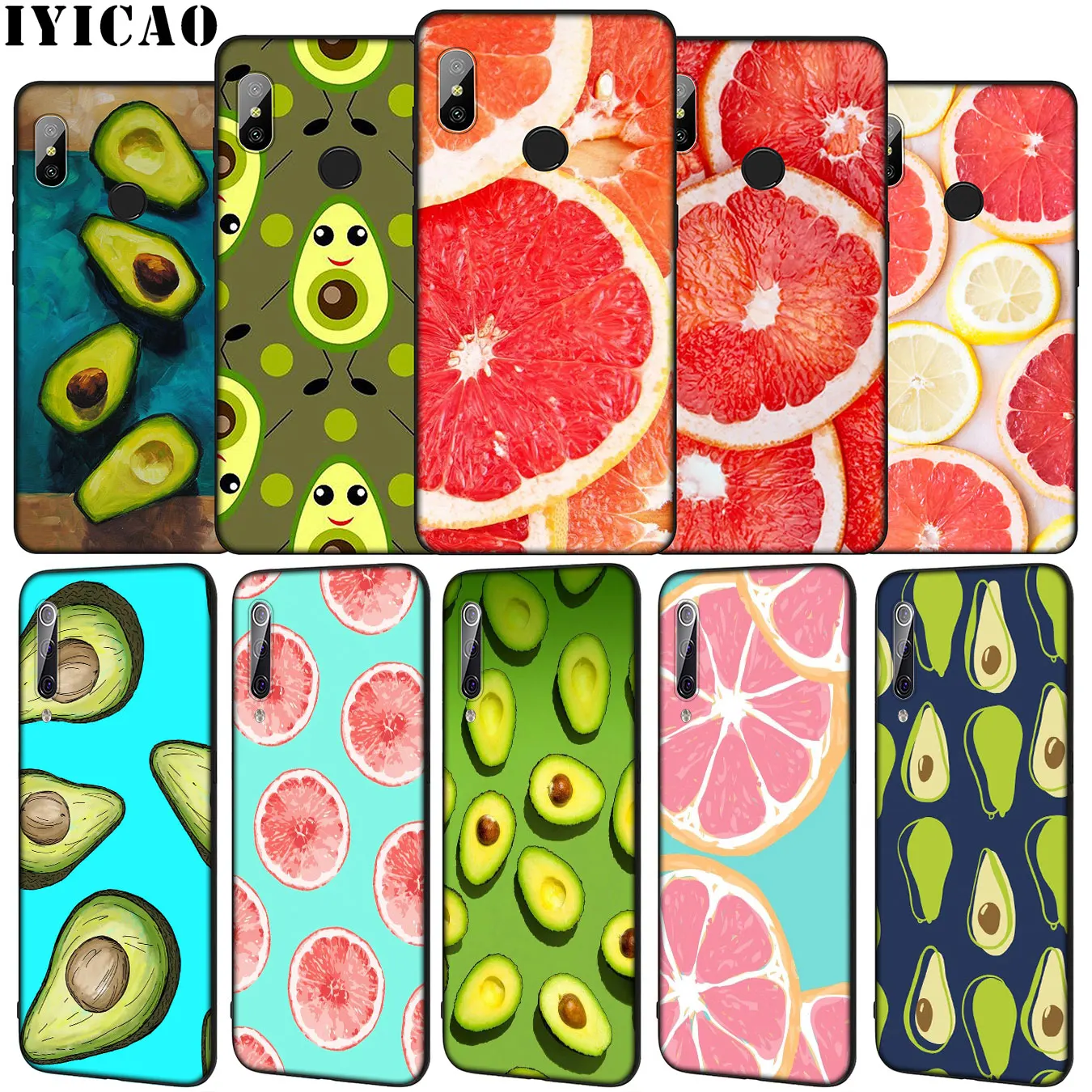 Фото Мягкий чехол IYICAO для телефона с изображением влюбленных винограда и авокадо Xiaomi