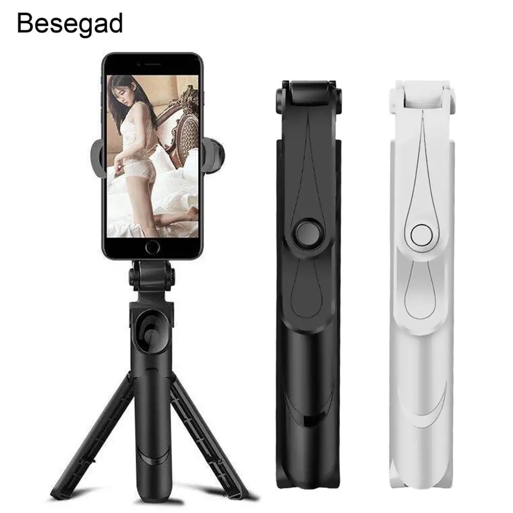 Besegad складной Ручной штатив для селфи с Bluetooth держатель телефона Выдвижной Штатив