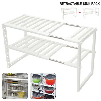 Holder Kitchen Shelf Organiser Floor Type Adjustable Extendable Double Layer Dishes Storage Rack Under Sink Multifunction Shelf
Holder Kitchen Shelf Organiser Floor Type Adjustable Extendable Double Layer Dishes Storage Rack Under Sink Multifunction Shelf