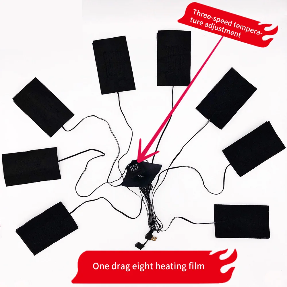 8in-1 USB 3 Temperature Clothes Heating Pads Carbon Fiber Electric Heater Electric Waterproof Anti-Folding Clothe Heating Warmer
8in-1 USB 3 Temperature Clothes Heating Pads Carbon Fiber Electric Heater Electric Waterproof Anti-Folding Clothe Heating Warmer