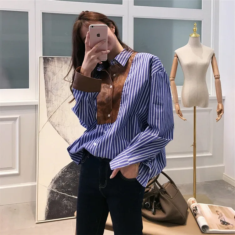 2019 Long Sleeve Cotton Shirt with Wild Loose Stripes Striped Women Shirts
2019 Long Sleeve Cotton Shirt with Wild Loose Stripes Striped Women Shirts