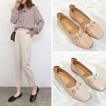 New Korean fashion wild square bow shoes women's shoes comfortable shallow mouth retro college wind British wind flat shoes
New Korean fashion wild square bow shoes women's shoes comfortable shallow mouth retro college wind British wind flat shoes