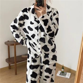 white black zebra winter pajamas set flannel warm home suit women sleepwear 2 piece set long sleeve home clothes coral Y229 
white black zebra winter pajamas set flannel warm home suit women sleepwear 2 piece set long sleeve home clothes coral Y229