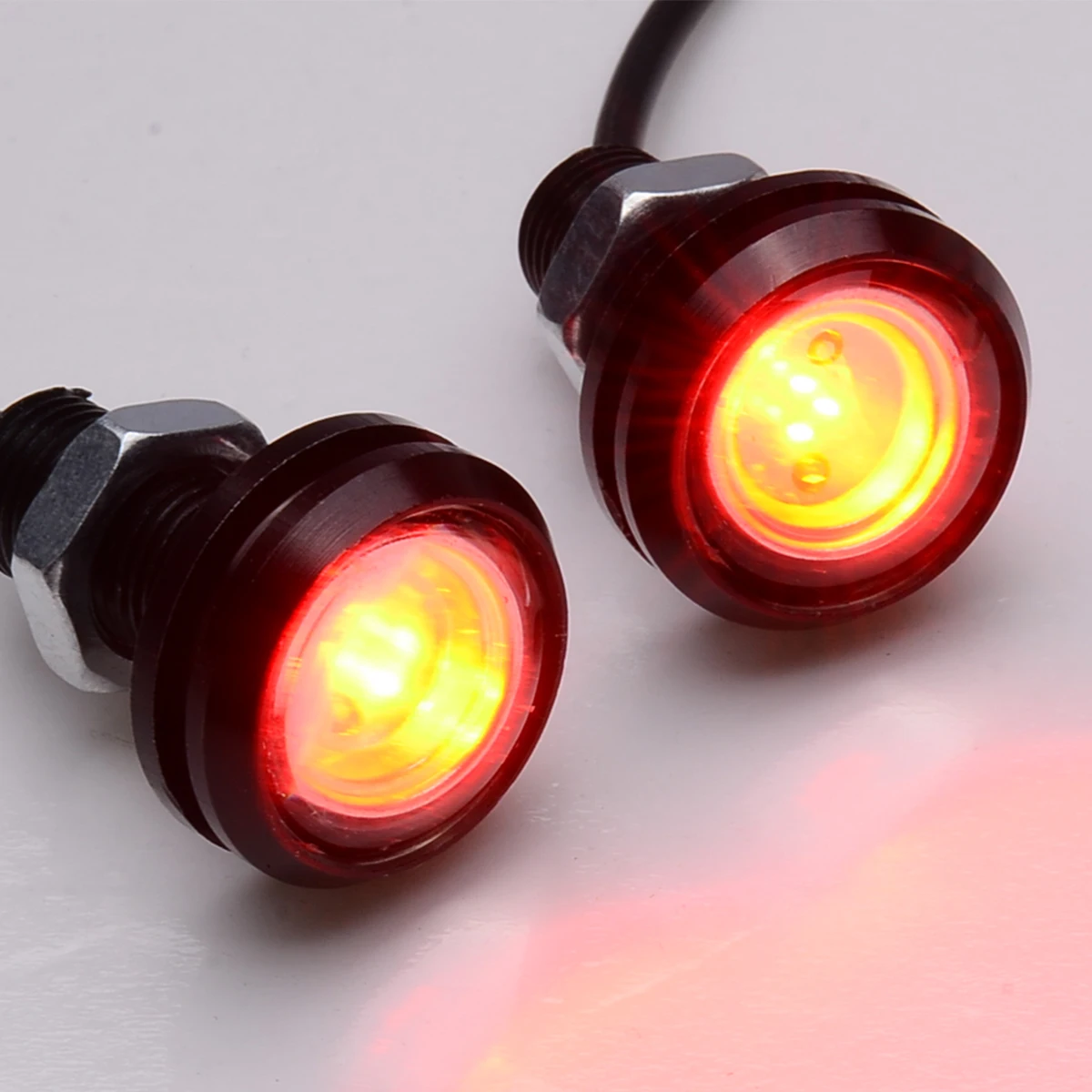 2pcs/set 23mm Red LED 12V Eagle Eye Brake Running Light Stop Parking Tail Signal Light Universal For Motorcycle Car