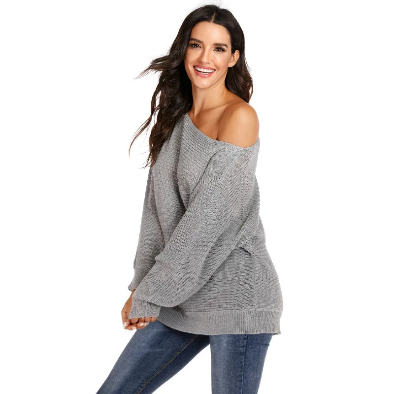 2019 Winter Women Full Sleeve Slash Neck Loose Casual Pullover Sweater Plus Size Office Lady White Grey Sexy Fashion Clothing
2019 Winter Women Full Sleeve Slash Neck Loose Casual Pullover Sweater Plus Size Office Lady White Grey Sexy Fashion Clothing