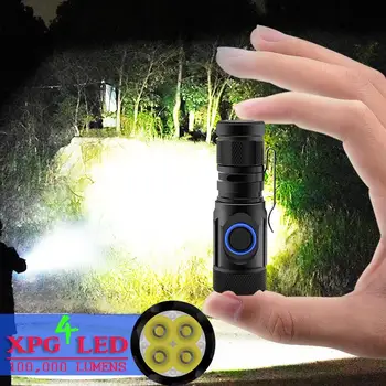 BRIGHTEST MINI TORCH MOST POWERFUL LED MINI FLASHLIGHT USB 18650 OR 18350 RECHARGEABLE 4*XPG LED IPX6 WATERPROOF TACTICAL TORCH
BRIGHTEST MINI TORCH MOST POWERFUL LED MINI FLASHLIGHT USB 18650 OR 18350 RECHARGEABLE 4*XPG LED IPX6 WATERPROOF TACTICAL TORCH