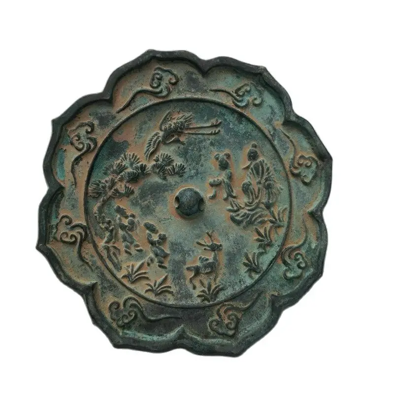 

China Old Bronze Old Feng Shui Bronze Mirror Fu Lu Shou Tu