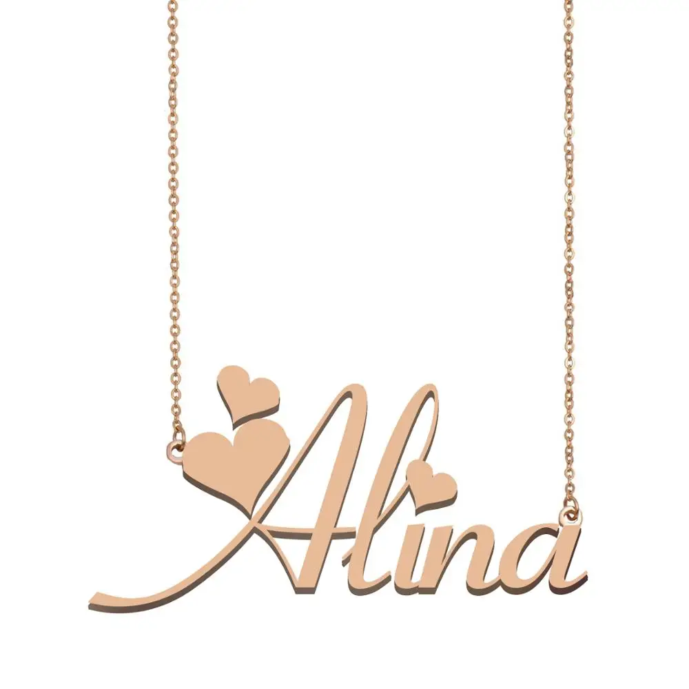 

Alina Name Necklace Custom Nameplate Pendant for Women Girls Best Friends Birthday Wedding Christmas Mother Days Gift