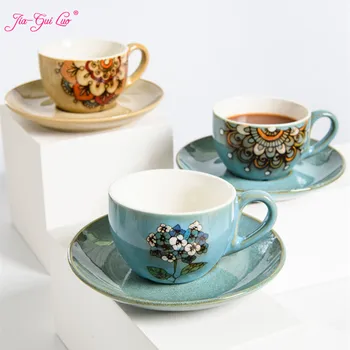 JIA-GUI LUO 230ML Ceramic Coffee Cup Coffee Cup and Saucer Set Cups Coffee Cup Set Tea Cups and Saucer Sets G051 
JIA-GUI LUO 230ML Ceramic Coffee Cup Coffee Cup and Saucer Set Cups Coffee Cup Set Tea Cups and Saucer Sets G051
