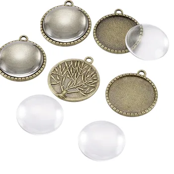 10 Set 25mm Clearance Domed Glass Cabochon Cover with Alloy Cabochon Settings for Jewelry Making Photo Pendant Making
10 Set 25mm Clearance Domed Glass Cabochon Cover with Alloy Cabochon Settings for Jewelry Making Photo Pendant Making