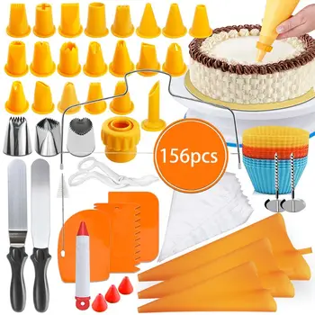156Pcs Cake Decorating Tools Kit Icing Tips Turntable Pastry Bags Couplers Cream Nozzle Baking Tools Set for Cupcakes Cookies
156Pcs Cake Decorating Tools Kit Icing Tips Turntable Pastry Bags Couplers Cream Nozzle Baking Tools Set for Cupcakes Cookies