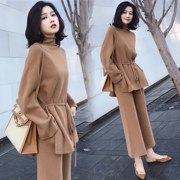 Autumn and winter women's net red with street beat temperament chic port taste small fragrance wind wide leg pants knitting
Autumn and winter women's net red with street beat temperament chic port taste small fragrance wind wide leg pants knitting