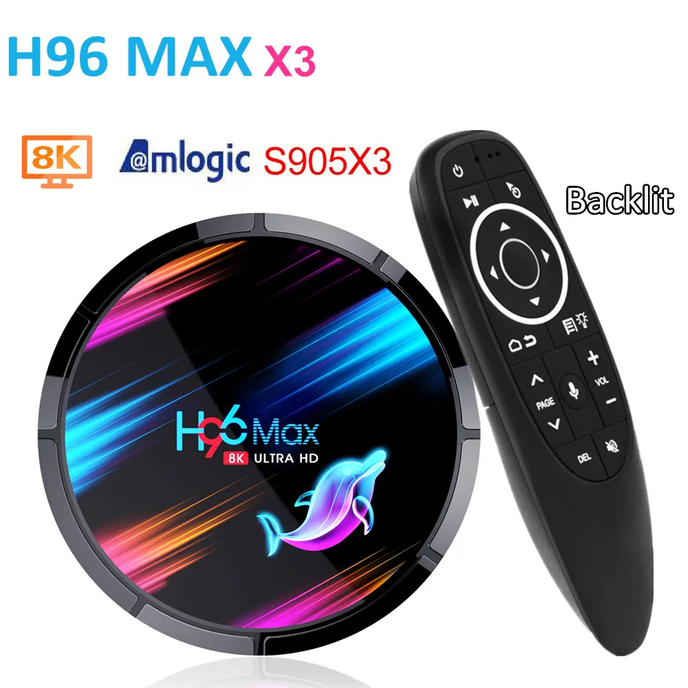 Фото Приставка Смарт ТВ H96 MAX X3 8K Amlogic S905X3 Android 9 0 4 + 64/128 ГБ|ТВ-приставки и - купить