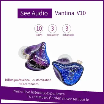 SeeAudio Vantina 10 V10 10BA Knowles Balanced Armature Customize HIFI Music Monitor Studio Audiophile Musician Earbuds Earphones
SeeAudio Vantina 10 V10 10BA Knowles Balanced Armature Customize HIFI Music Monitor Studio Audiophile Musician Earbuds Earphones