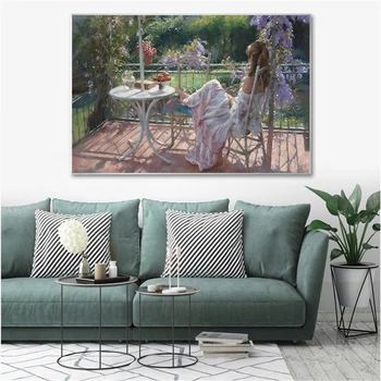 Abstract Oil Painting Villa Relax Girl Wall Art Picture Canvas Gardon Spanish Artist Girl Posters and Prints Purple Flower Decor
Abstract Oil Painting Villa Relax Girl Wall Art Picture Canvas Gardon Spanish Artist Girl Posters and Prints Purple Flower Decor