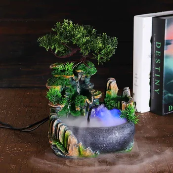 Tabletop Resin Rockery with Fish Tank Illuminated LED Tree Water Fountain Ornament, Atomizing Humidifier Waterfalls Home Decor
Tabletop Resin Rockery with Fish Tank Illuminated LED Tree Water Fountain Ornament, Atomizing Humidifier Waterfalls Home Decor
