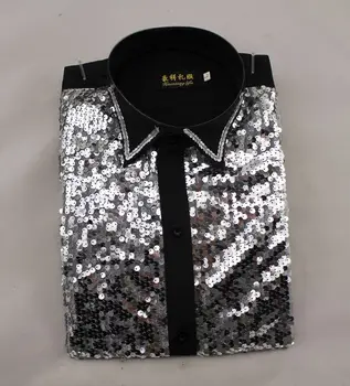 New Men's Performance Long Sleeve Shirt Shiny Shirt Shirt Stage Costume Party Men's Stage Performance Shirt
New Men's Performance Long Sleeve Shirt Shiny Shirt Shirt Stage Costume Party Men's Stage Performance Shirt