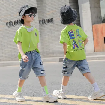 2020 summer new summer suit funny short sleeve pants for boys big boys T-shirt jeans
2020 summer new summer suit funny short sleeve pants for boys big boys T-shirt jeans