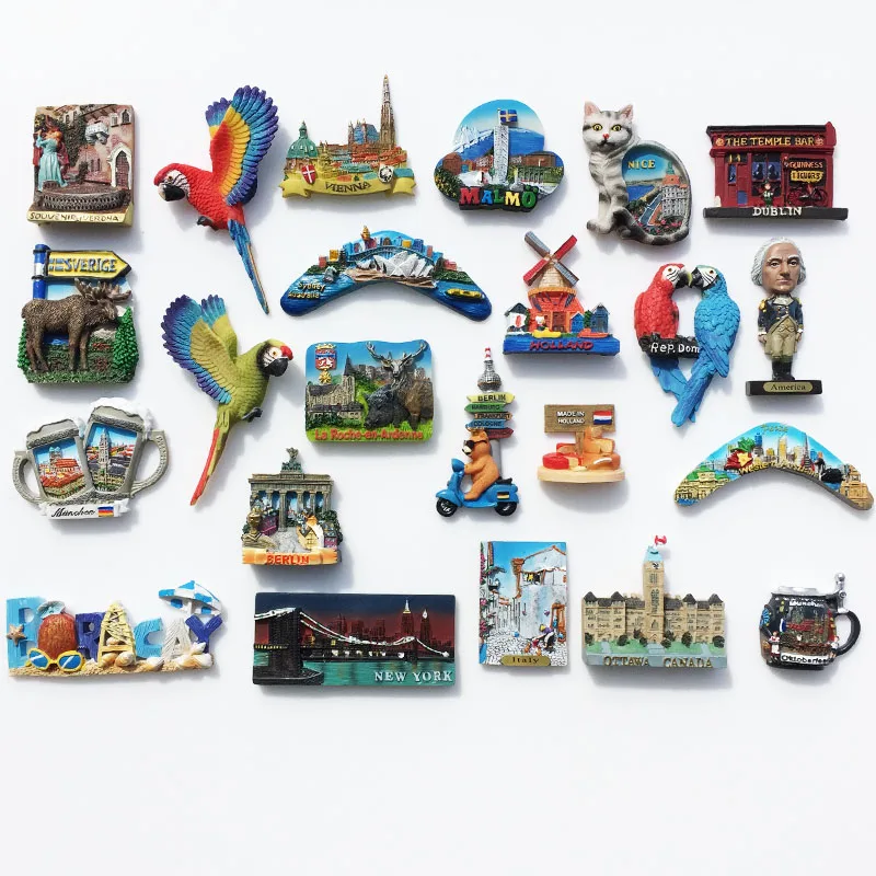 

Germany Sweden Italy Belgium Etc. Magnet Tourist Souvenirs Refrigerator Magnetic Stickers Decoration Articles Travel