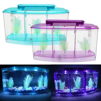 Portable Aquarium Mini Fish Tank LED Light Fish Aquarium Tank Divider Filter Water Home Decor Fish Bowl Aquatic Fish Pet pecera 
Portable Aquarium Mini Fish Tank LED Light Fish Aquarium Tank Divider Filter Water Home Decor Fish Bowl Aquatic Fish Pet pecera