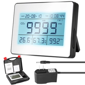 LCD Data Logging Carbon Dioxide Detector with CO2 Concentration Air Temperature Humidity Barometric Pressure Detection Calendar
LCD Data Logging Carbon Dioxide Detector with CO2 Concentration Air Temperature Humidity Barometric Pressure Detection Calendar