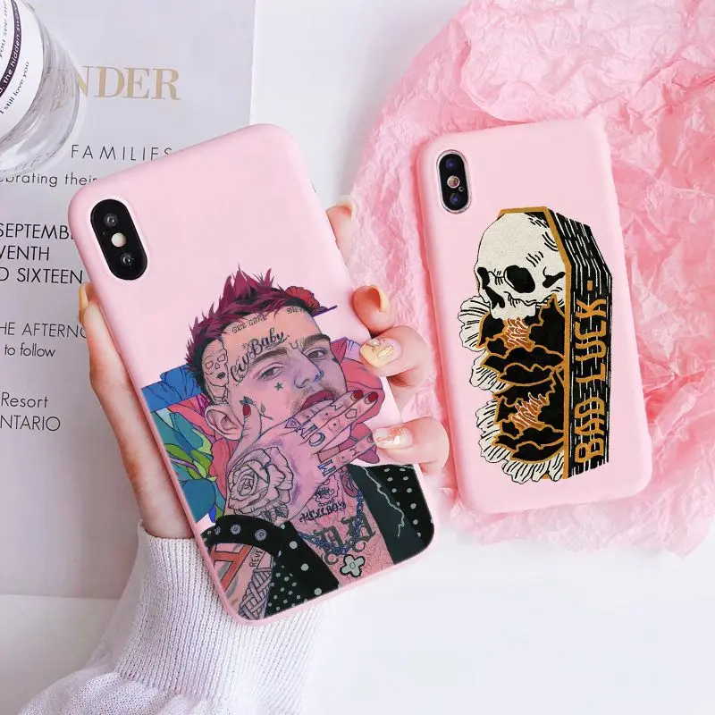 Мягкий пастельно розовый чехол для телефона Hellboy Lil Peep Life is Beautiful Cry Baby iPhone 11 12 Mini Pro