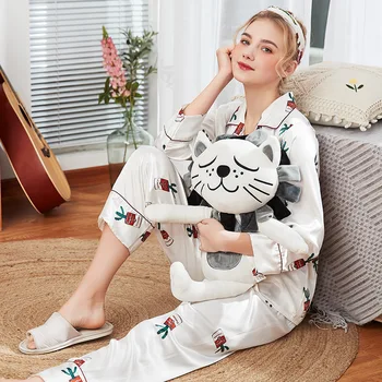 2020 new spring and summer silk pajamas lady new two sleepwear wholesale Pyjama Trousers Lounge Home Clothes Sleep Bottoms
2020 new spring and summer silk pajamas lady new two sleepwear wholesale Pyjama Trousers Lounge Home Clothes Sleep Bottoms