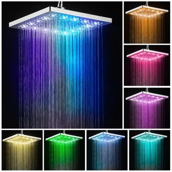 Bathroom square shower faucet LED stainless steel rain high-pressure shower negative ion filter automatically changes color
Bathroom square shower faucet LED stainless steel rain high-pressure shower negative ion filter automatically changes color