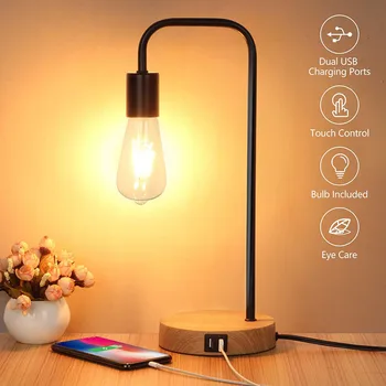 Cross-border for amazon hot style double USB charging lamp desk lamp of the head of a bed bedroom light a night light 
Cross-border for amazon hot style double USB charging lamp desk lamp of the head of a bed bedroom light a night light