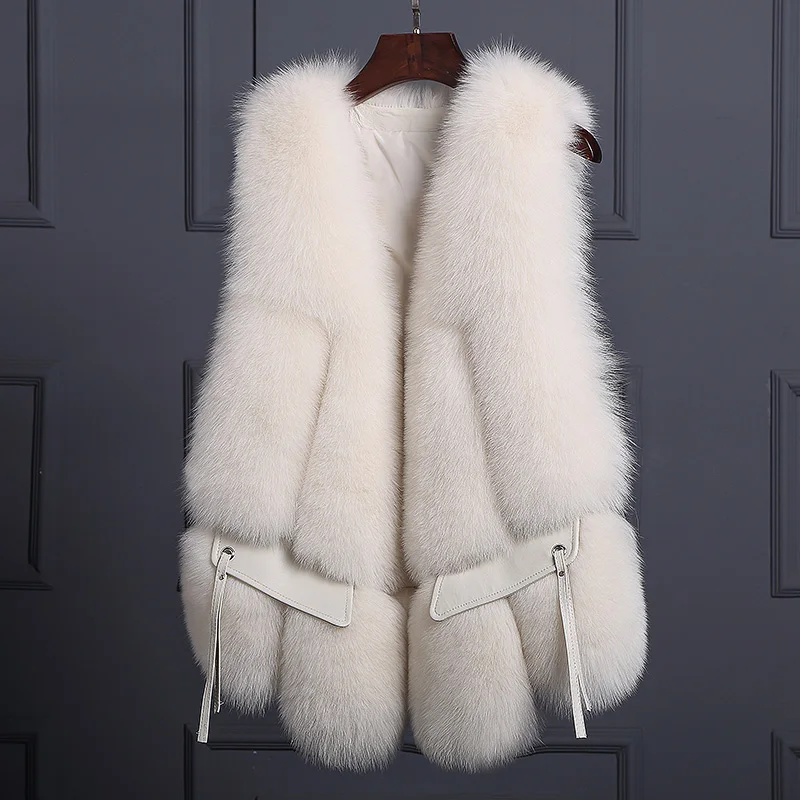 2020 New Women Fox Fur Vest Fashion Winter Genuine Fox Waistcoats Gilets V-neck Autumn Lady's Jackets Coats Top Quality Luxury
2020 New Women Fox Fur Vest Fashion Winter Genuine Fox Waistcoats Gilets V-neck Autumn Lady's Jackets Coats Top Quality Luxury