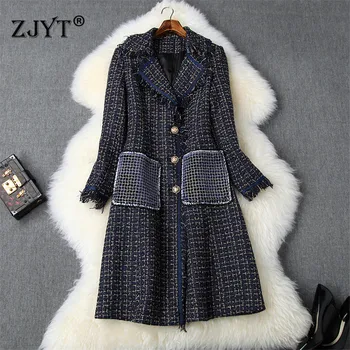 Runway Fashion Winter Tweed Woolen Jackets and Coats Women 2019 Turn Down Neck Plaid Vintage Long Wool Blend Overcoat Outerwear
Runway Fashion Winter Tweed Woolen Jackets and Coats Women 2019 Turn Down Neck Plaid Vintage Long Wool Blend Overcoat Outerwear