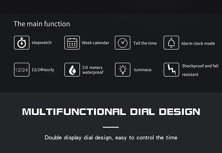 SANDA Fashion Sport Men LED Digital Watches Dual Display Quartz Wristwatch Outdoor Waterproof Military Wristwatches Mens Clock SANDA Fashion Sport Men LED Digital Watches Dual Display Quartz Wristwatch Outdoor Waterproof Military Wristwatches Mens Clock